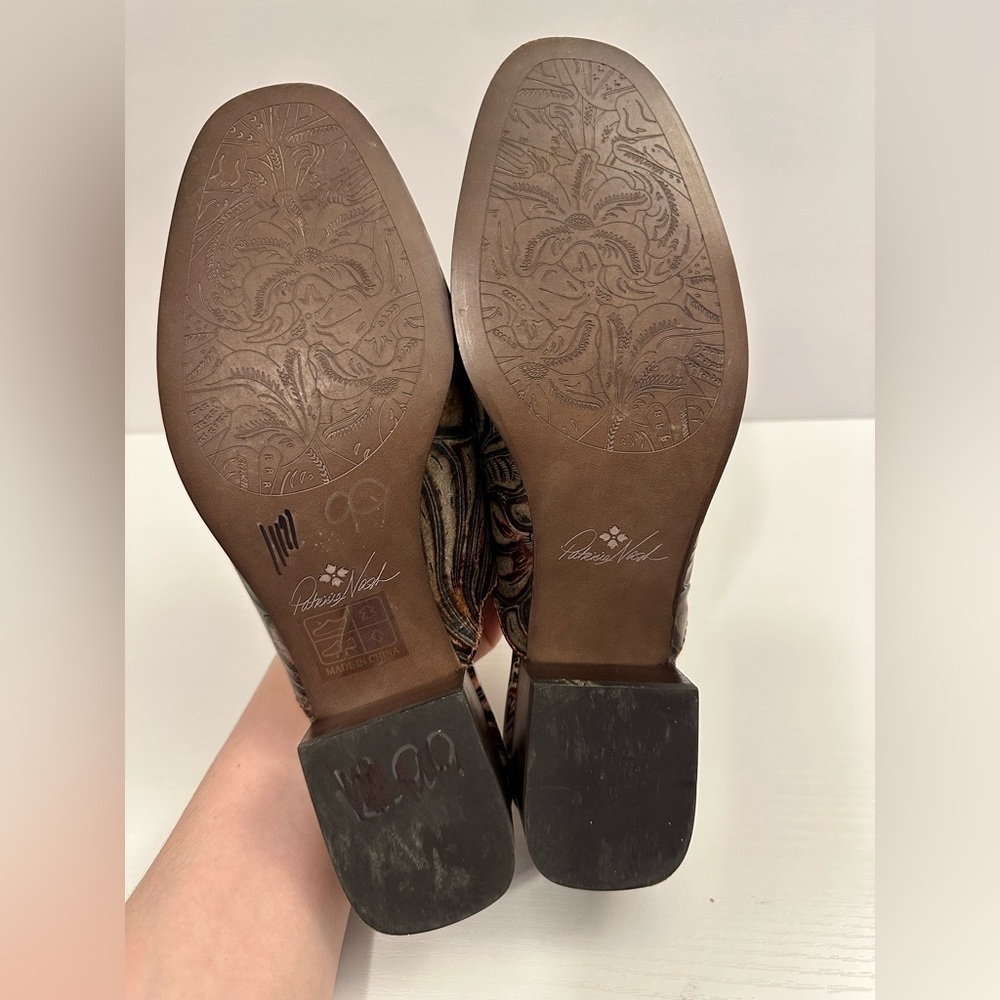Patricia Nash Tilly Multicolor Leather Mules Size 9.5 - Picture 7 of 13